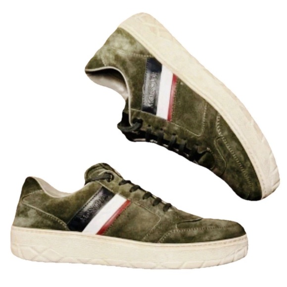 🔥SOLD🔥 AUTHENTIC MONCLER Mens Theo Scarpa Low Top Sneakers Size 9 Tricolor - Picture 1 of 6